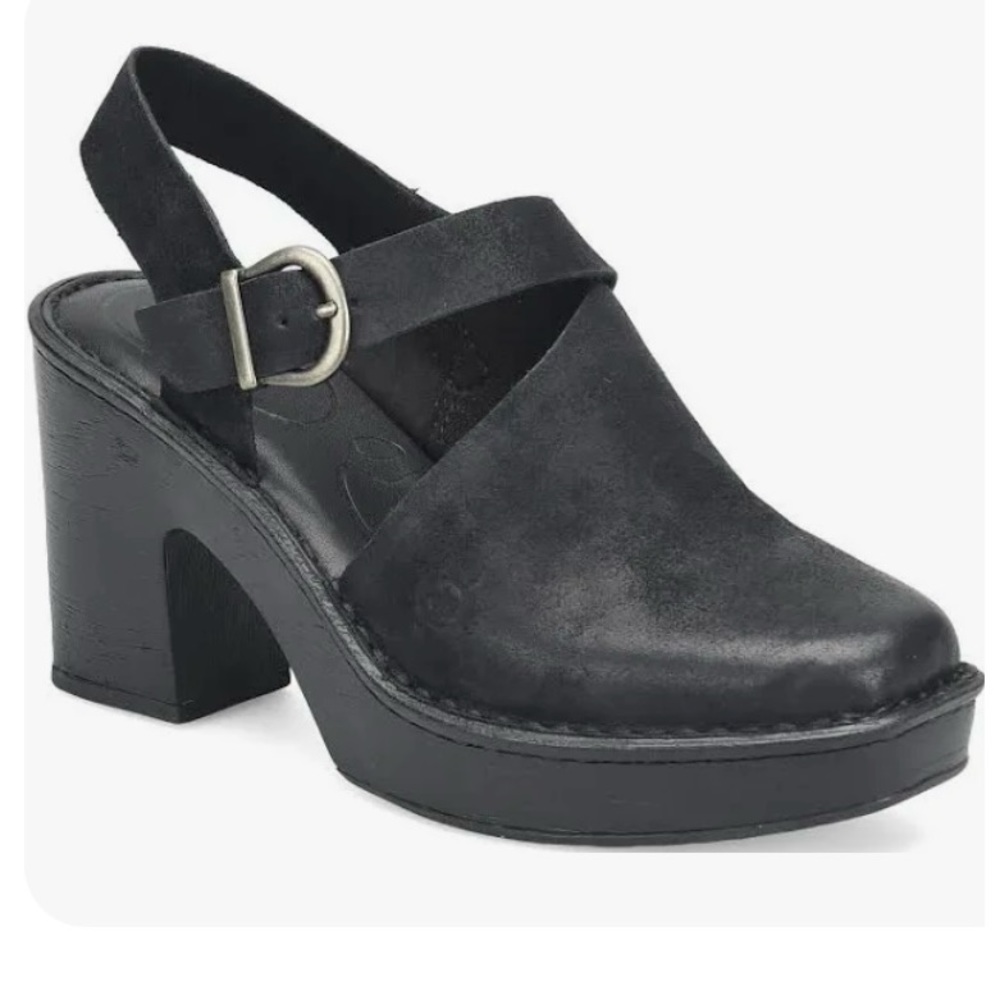 NWT - Born Devlyn Sling Black Clogs -Black- sz 10